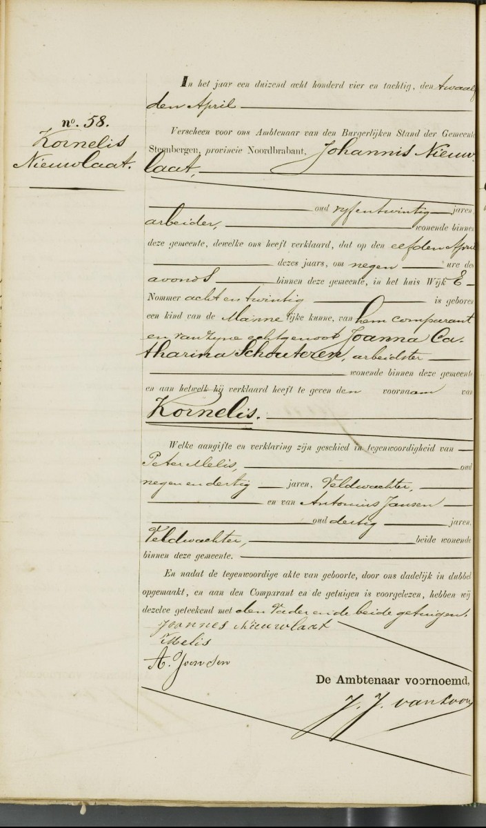 Klik voor foto in apart venster nieuwlaat_kornelis_11-04-1884_geboorteakte.jpg