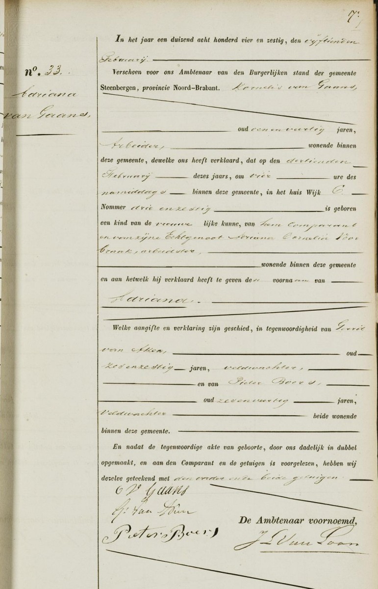 Klik voor foto in apart venster van_gaans_adriana_13-02-1864_geboorteakte.jpg