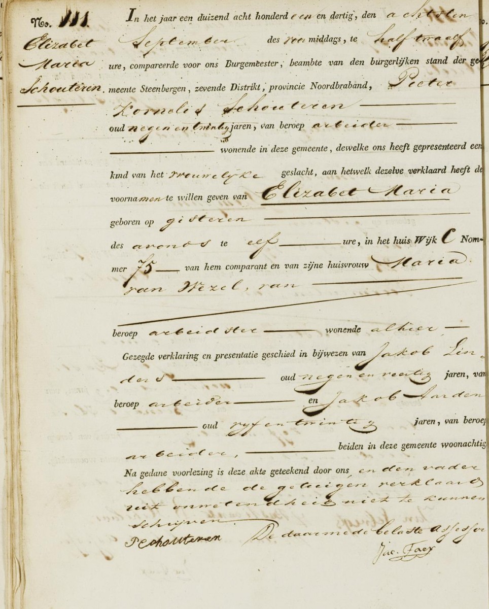 Klik voor foto in apart venster schouteren_elisabeth_07-09-1831_geboorteakte.jpg