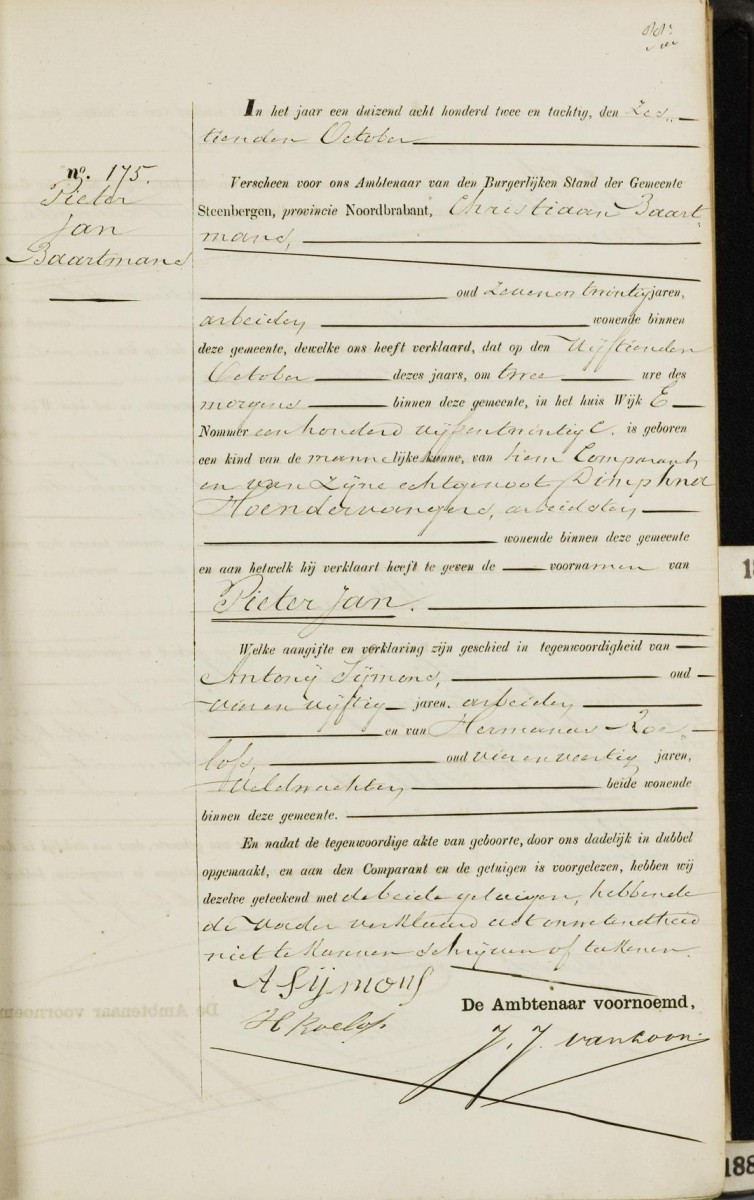 Klik voor foto in apart venster baartmans_pieter_15-10-1882_geboorteakte.jpg