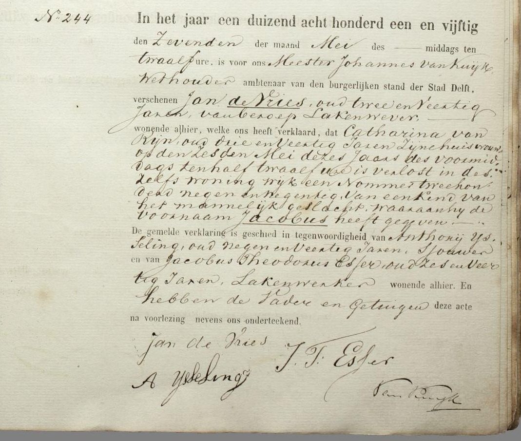 Klik voor foto in apart venster de_vries_jacobus_1851_geboorteakte.jpg