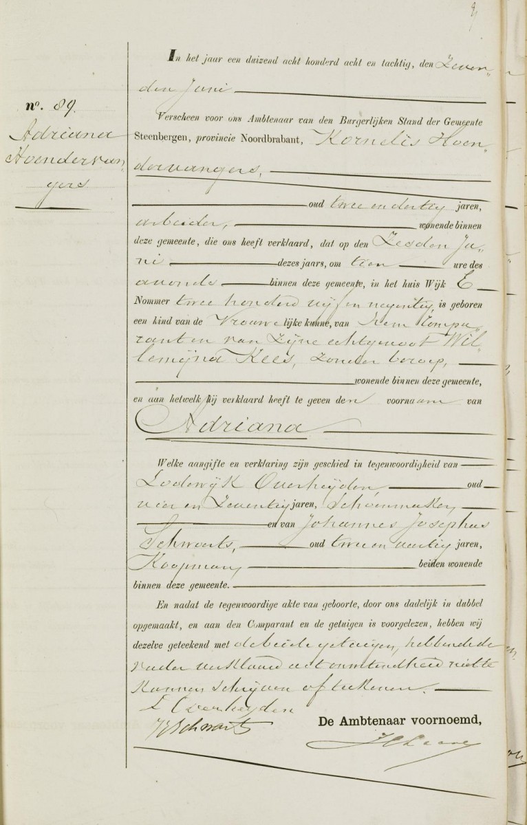 Klik voor foto in apart venster hoendervangers_adriana_06-06-1888_geboorteakte.jpg