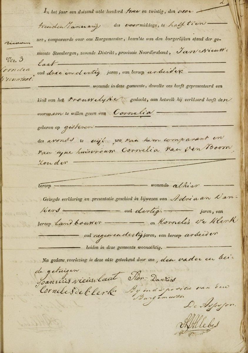 Klik voor foto in apart venster nieuwlaat_cornelia_13-01-1822_geboorteakte.jpg