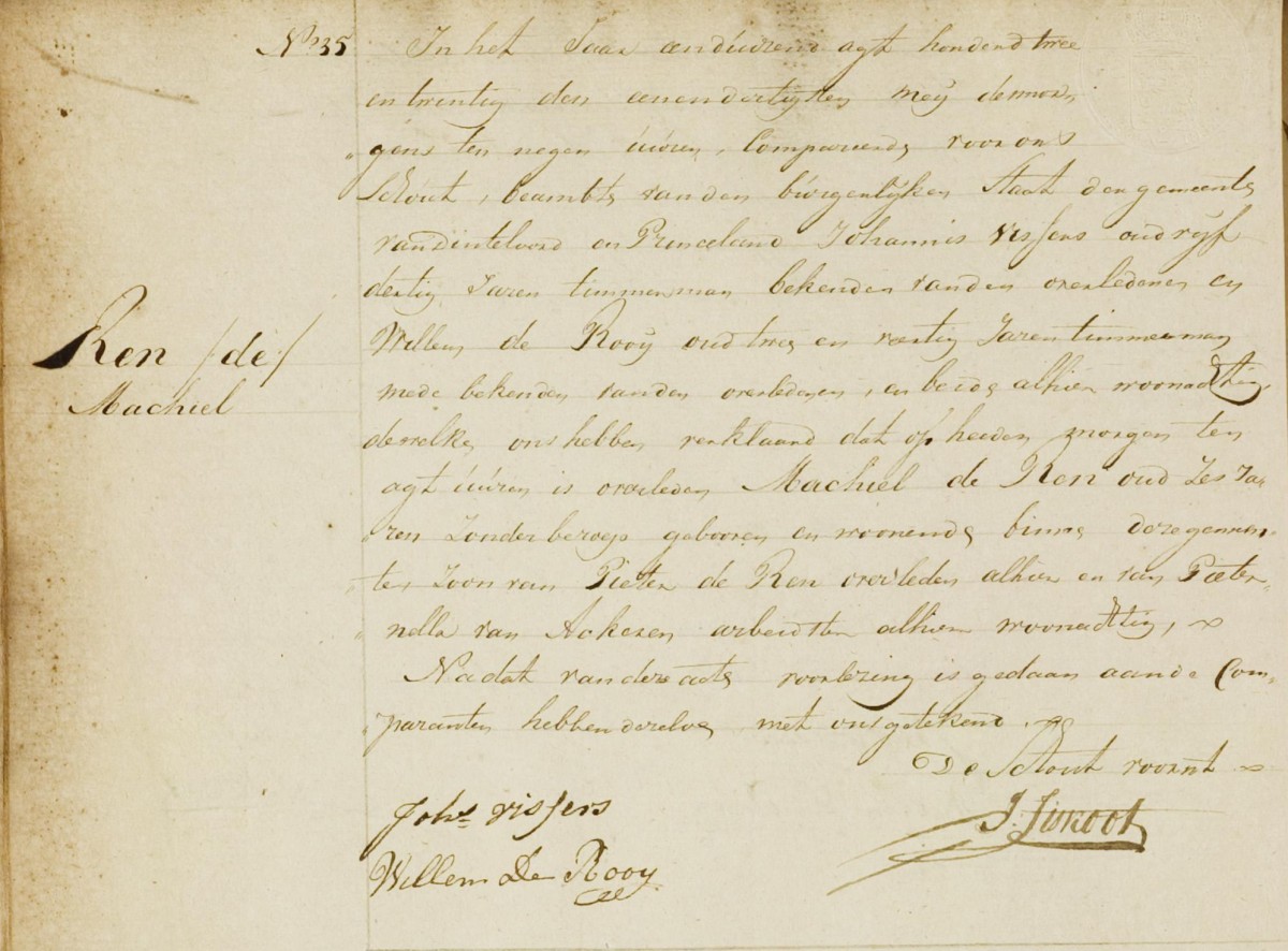 Klik voor foto in apart venster de_ren_machiel_21-03-1818_overlijdensakte.jpg