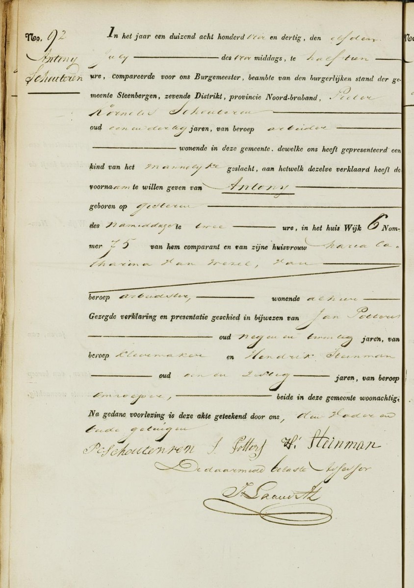 Klik voor foto in apart venster schouteren_anthonij_10-07-1834_geboorteakte.jpg