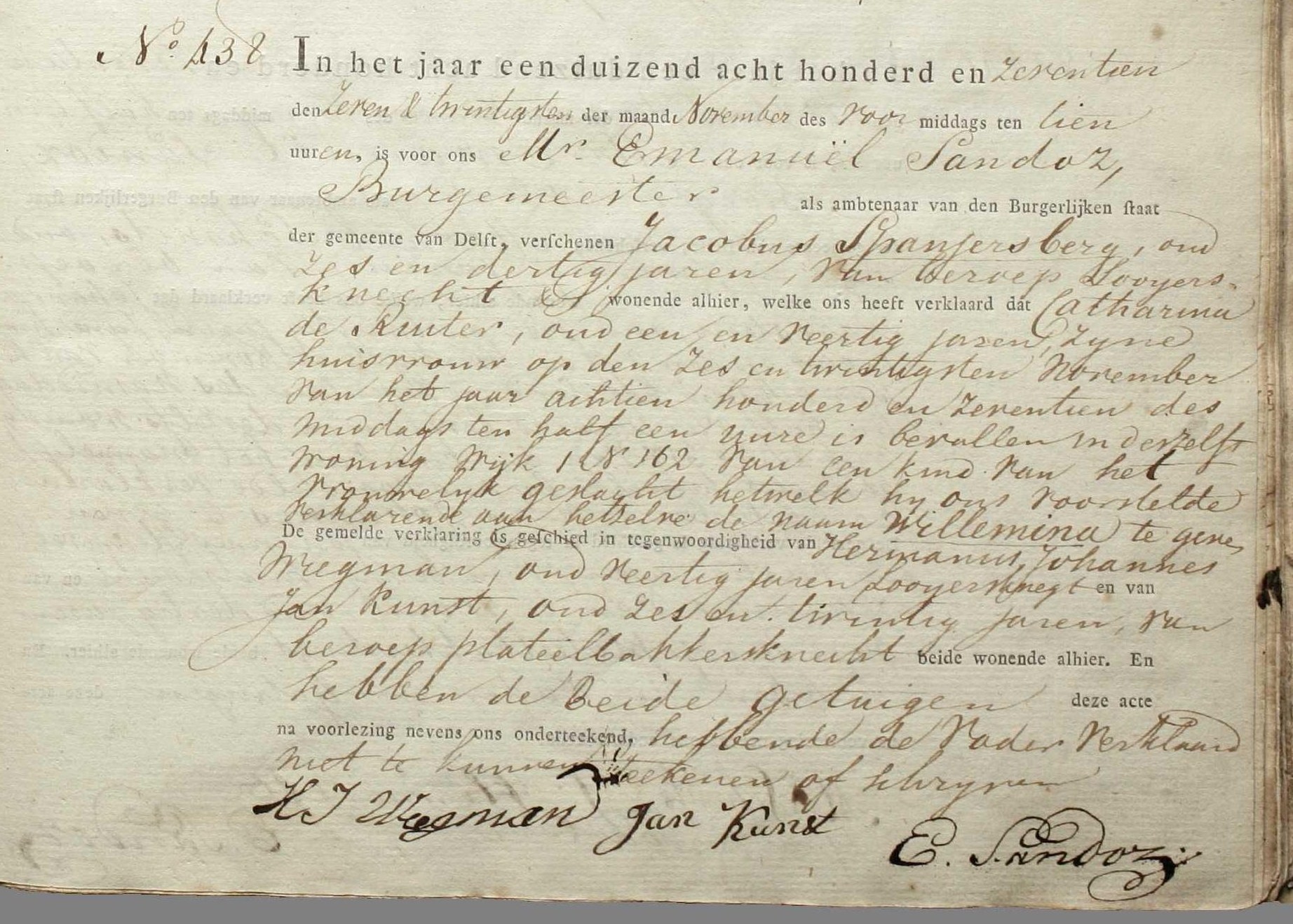 Klik voor foto in apart venster spanjersberg_willemina_1817_geboorteakte.jpg